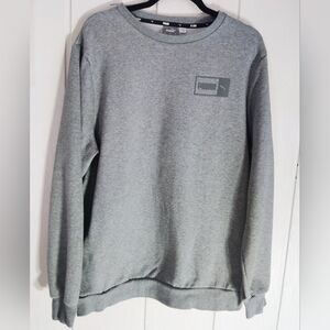 LIKE NEW!! Puma Men's Grey Logo Crewneck Sweatshirt. Size L